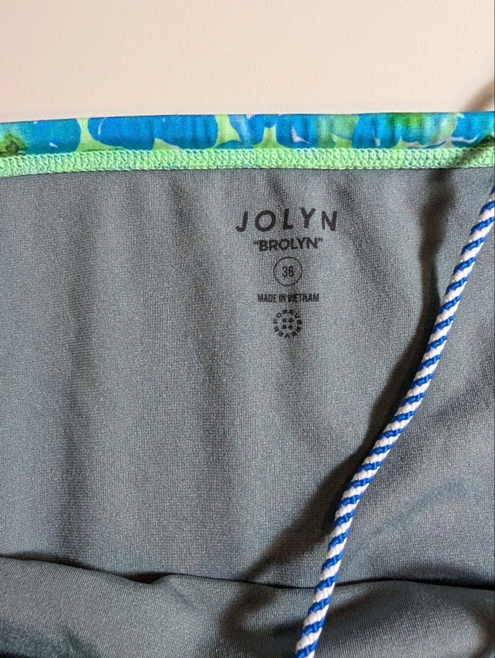 Brolyn By Jolyn Size 36 Blue & Green Mens Floral Swim Trunk NWT